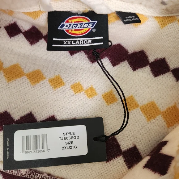 Dickies Falkville Jacket Size 2XL Aztec Print Faux Sherpa Full Zip Chest Pocket - Picture 9 of 10